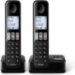 Philips D2552B/01- Draadloze DECT-telefoon met 2 handsets met antwoordapparaat, 50 namen/nummers en nummerherkenning - Zwart
