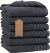 Veehaus Vallant - Handdoeken 50 x 100 cm - set van 6 - Hotelkwaliteit – Zware kwaliteit 500 g/m2 Antraciet