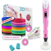 Fleau 3D Pen Starterspakket Roze XXL - 150m Filament - 30 Kleuren Vullingen + Voorbeelden + Oplader 12V - Knutselen en Tekenen