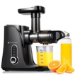 KitchenBrothers Slowjuicer - 2 Snelheden - 450ml Sapreservoir - Incl. Reisflessen en Receptenboek - Zwart