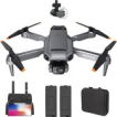 SefSay P8 Drone Zwart - Drone met camera - Obstakel ontwijking - Drones - Mini drone - Drone met camera voor buiten - Drones met camera voor volwassenen - Inclusief opbergtas en 2 accu's