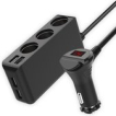 HMerch™ Auto Sigarettenaansteker Splitter - 7 Aansluitingen - 12v Oplader / Autolader – 4 USB Poorten - Sigarettenaansteker Verdeler – Hub – Zwart