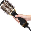 Auronic 3-in-1 Föhnborstel Rond - Keramische Magic Brush - Lang/Kort/Stijl/Krullen - 1000W - Zwart/Goud