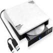 Externe DVD Speler voor Laptop Wit - Externe DVD Brander - Windows en Mac - USB 3.0 en C