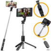 Studio ME - Selfie Stick - Smartphone & Action Camera Tripod 100 cm - 360° Rotatie - Afstandsbediening - Vlog Statief – Selfiestick Universeel -  GoPro Accessoires - Bluetooth - Telefoon standaard - Telefoonhouder