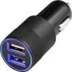 MMOBIEL Universele Autolader (ZWART) - 2 USB Poorten - 5V/1.0 + 2.1A - inclusief Blauwe LED