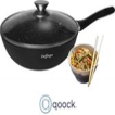 Cheffinger | Luxe Wokpan met deksel | 28CM | Alle warmtebronnen | Oriental