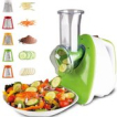 Royalty Line Elektrische Groentesnijder - Mandoline - 150W - Salademaker - Groentensnijder - Hakmolen - Kaasrasp - Multifunctionele Rasp - Snij en Raspapparaat - Kaasmolen - Chopper - Antislip - Wit/Groen