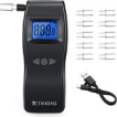 TIKKENS® Digitale Alcoholtester - Geschikt voor Frankrijk, Nederland, België, ... - Alcoholtest - USB Oplaadbaar - Blaastest Alcohol - 10 Extra Mondstukjes - Zwart