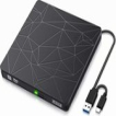 Externe DVD Speler & Brander - DVD/CD Drive voor Laptop & Macbook - Data & Voeding Via USB 3.0 of USB C van Zedar